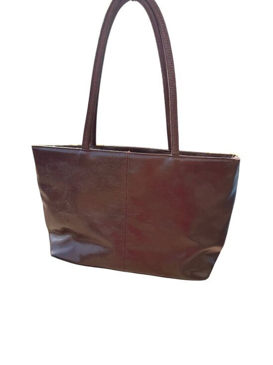 Bueno Womens Patchwork Animal Print Brown Shoulder Bag Faux Leather Pre-Owned - Picture 2 of 9